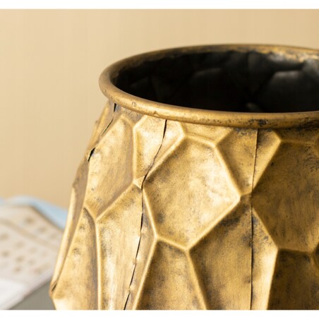 OSŁONKA NA DONICZKĘ INCA metalowa złota śr. 20cm