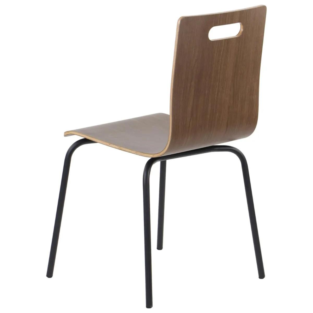 Krzesło ze sklejki laminowanej WERDI A orzech/czarne