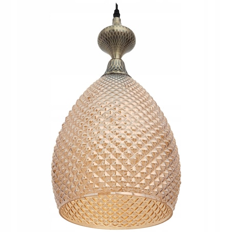 Lampa Sufitowa Wisząca Szklana Amber Bursztynowa