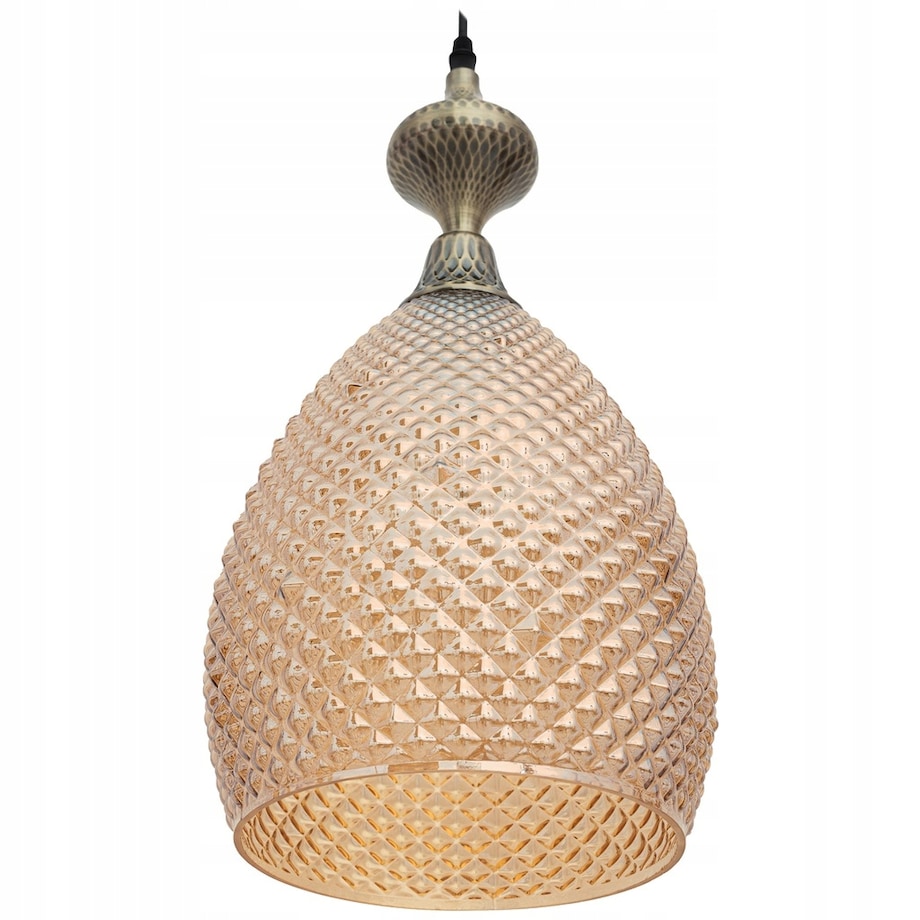 Lampa Sufitowa Wisząca Szklana Amber Bursztynowa