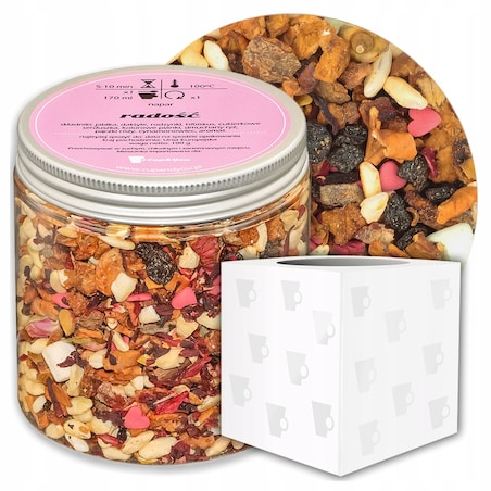 Herbata owocowa sypana RADOŚĆ o smaku kandyzowanego jabłka PREMIUM Cup&You - herbata liściasta sypana mieszanka napar susz - gotowa na prezent upominek