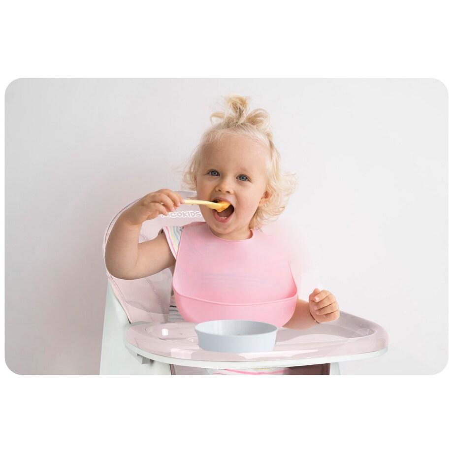 Krzesełko do karmienia dla dzieci Ricokids Milo składane jasnoróżowe 700002