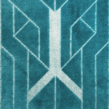 Koc mikrofibra z Nadrukiem 150 x 200 cm Turkusowy Elegancki Pled na Sofę