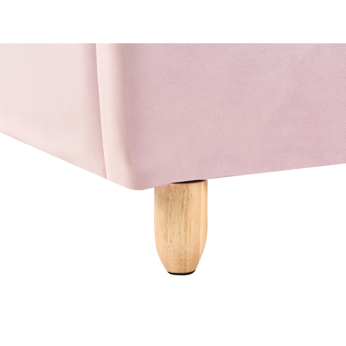 Łóżko dziecięce Muszla Welur NEULISE 90 x 200 cm Różowy