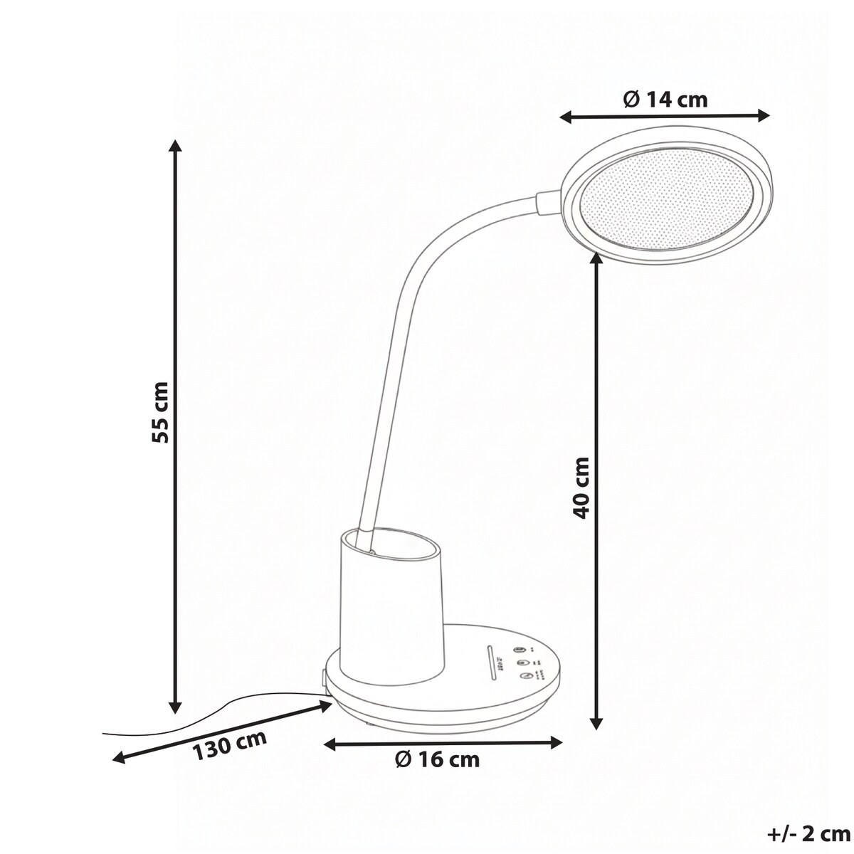 Lampa biurkowa LED VELA Ze ściemniaczem Biały