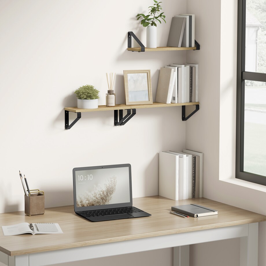 Półki 3 Sztuki do salonu, Artisan, w stylu nowoczesnym, czarny