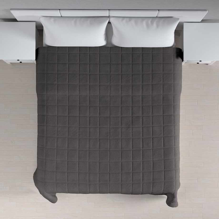 Narzuta pikowana w kratę 260x210 grafitowy