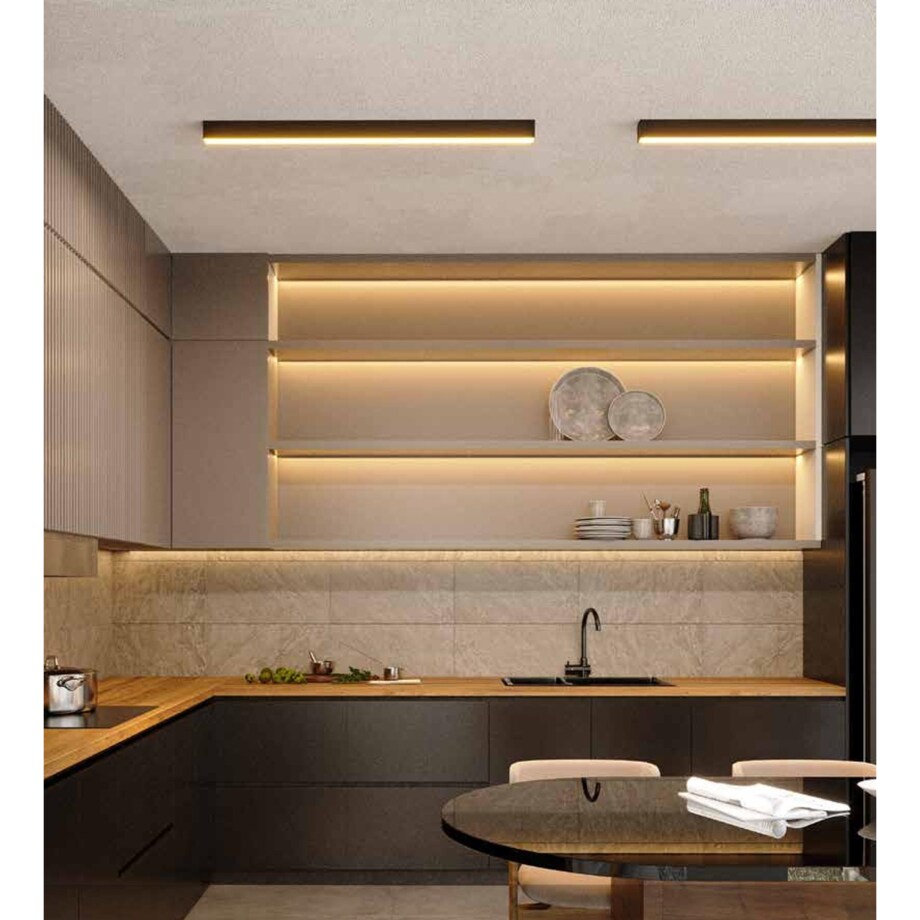 LAMPA sufitowa LINEAR S0007 Maxlight metalowa OPRAWA belka LED 18W 4000K do systemu szynowego 3 - fazowego czarna