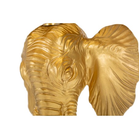 Lampa stołowa Elephant, kolor złoty i czarny, żywica syntetyczna i żelazo, 32 x 32 x 59 cm, 1 x E27, max. 40 W, motyw: słoń / słonie, Mauro Ferretti