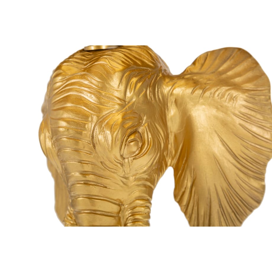 Lampa stołowa Elephant, kolor złoty i czarny, żywica syntetyczna i żelazo, 32 x 32 x 59 cm, 1 x E27, max. 40 W, motyw: słoń / słonie, Mauro Ferretti