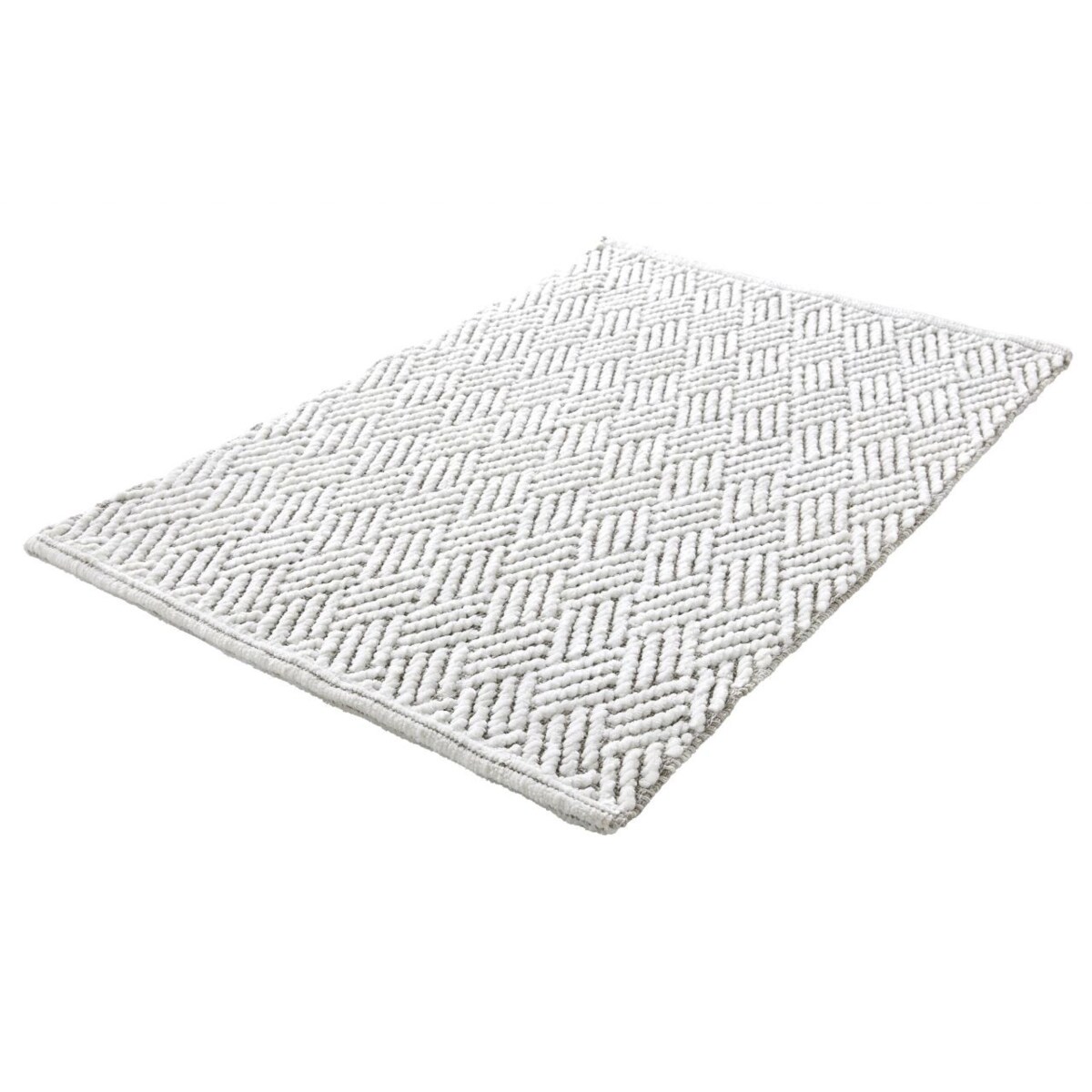 Kleine Wolke Switch Dwustronny dywanik łazienkowy ręcznie tkany 70x120 cm Macadamia beż i biały