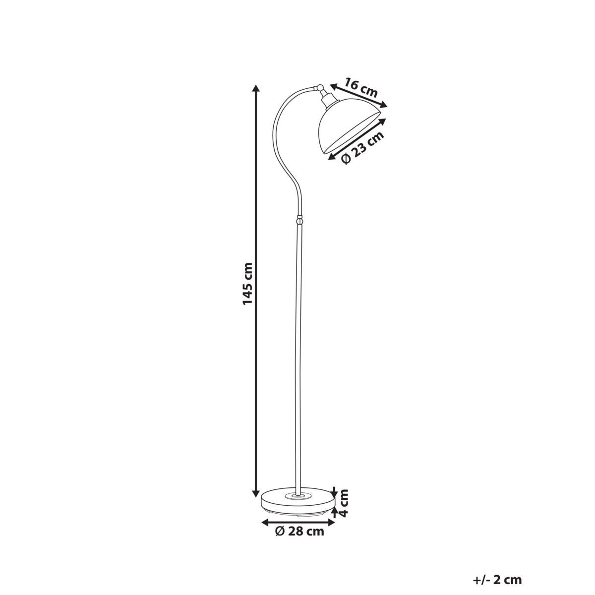 Lampa podłogowa regulowana czarna LENNON