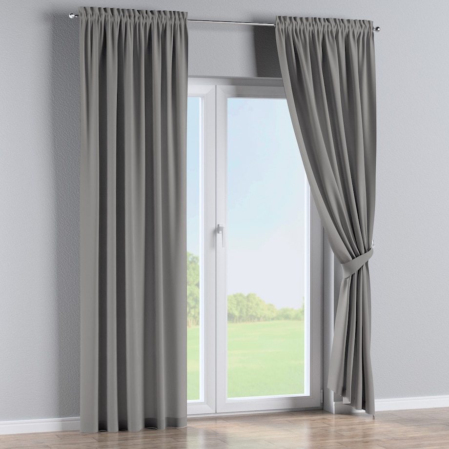 Zasłona na kanale z grzywką 1 szt. 130x260 szary