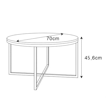 Okrągły stolik kawowy CIRI-X biały dąb stirling