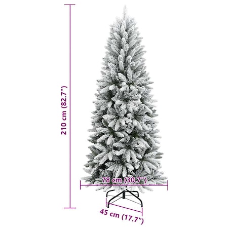 vidaXL Sztuczna choinka pokryta śniegiem, 210 cm, PVC i PE