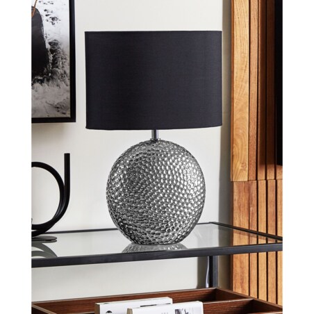 Lampka nocna ceramiczna srebrna NASVA