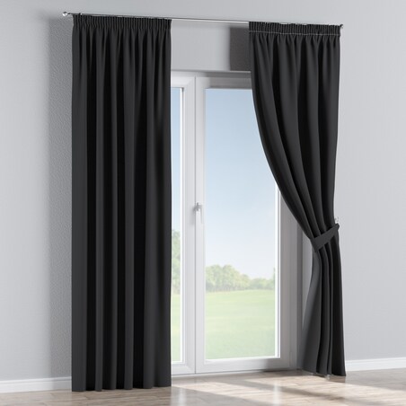 Zasłona na taśmie marszczącej 1 szt. 130x245 czarny