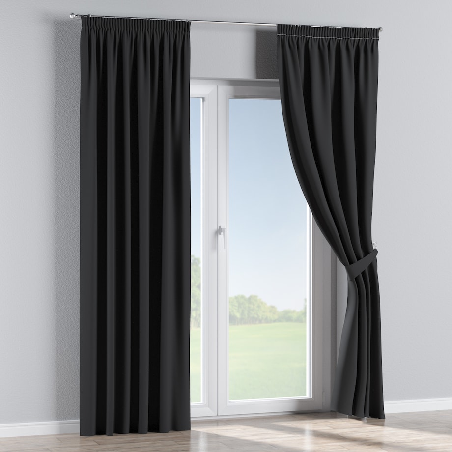 Zasłona na taśmie marszczącej 1 szt. 130x245 czarny