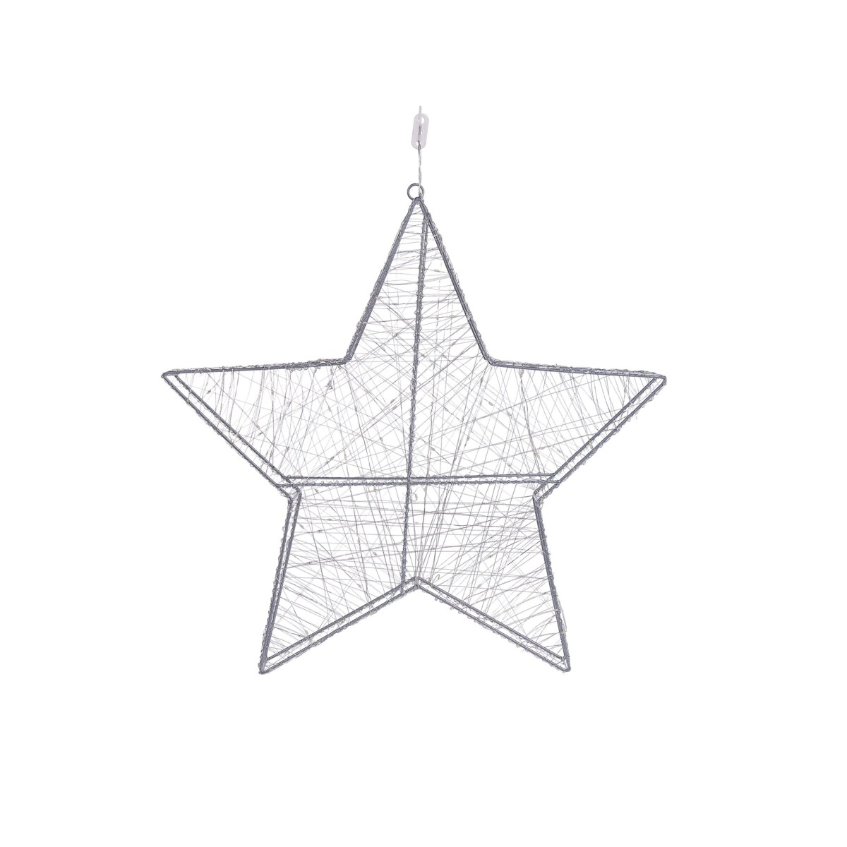 Dekoracja ogrodowa wisząca LED gwiazda 58 cm srebrna KURULA
