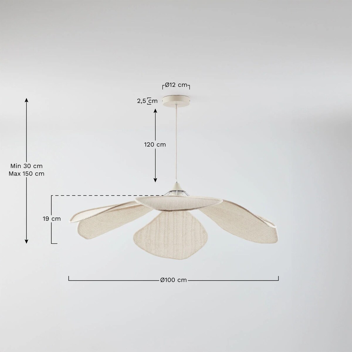 Lampa sufitowa kremowa Benavid Ø100 cm