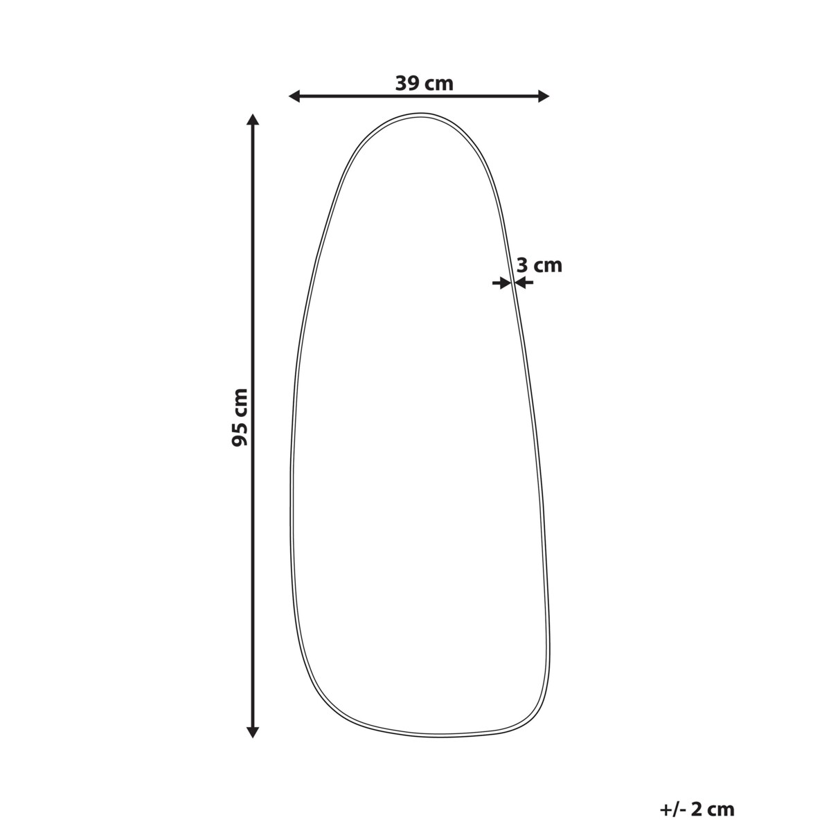 Lustro ścienne CERGY 39 cm 95 cm Metal Czarny