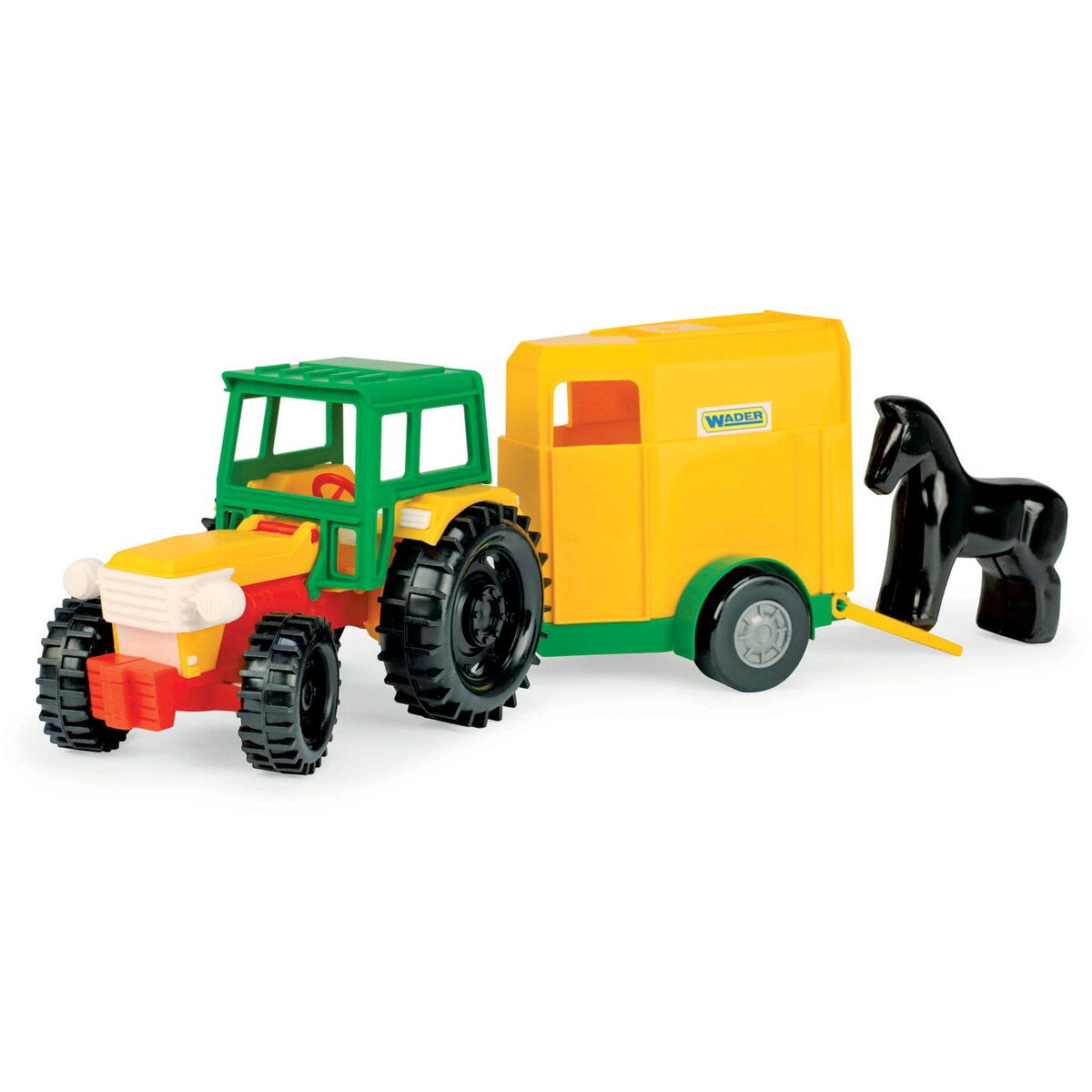 Traktor z przyczepą na konia