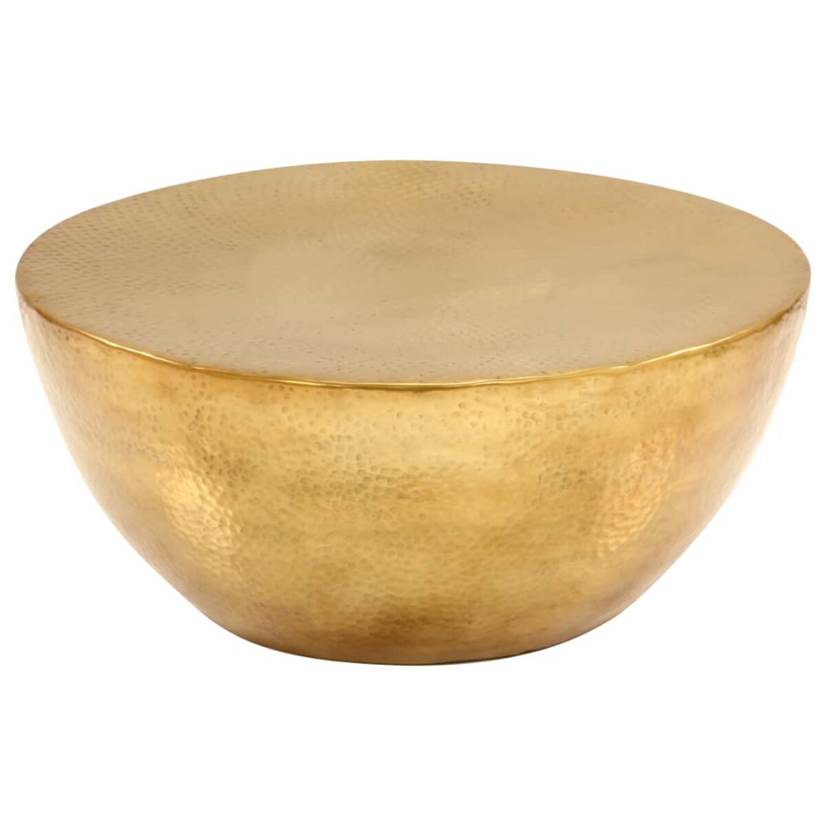 vidaXL Stolik kawowy z młotkowanego aluminium, 70x30 cm, mosiądz