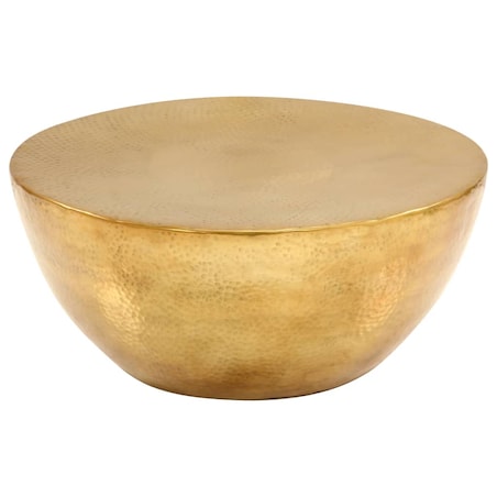 vidaXL Stolik kawowy z młotkowanego aluminium, 70x30 cm, mosiądz