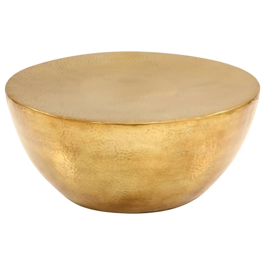 vidaXL Stolik kawowy z młotkowanego aluminium, 70x30 cm, mosiądz