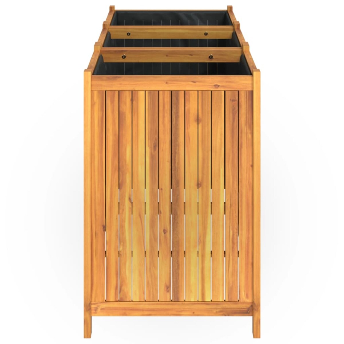 vidaXL Donica ogrodowa z wyściółką, 150x50x75 cm, lite drewno akacjowe