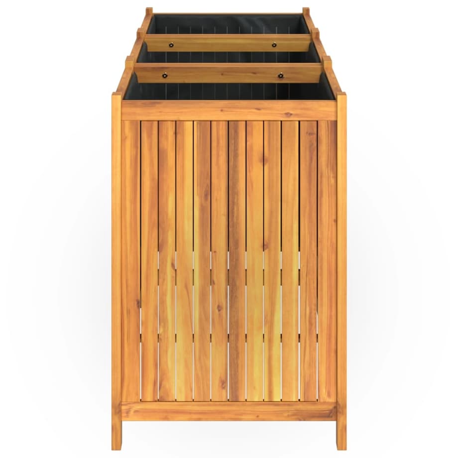 vidaXL Donica ogrodowa z wyściółką, 150x50x75 cm, lite drewno akacjowe