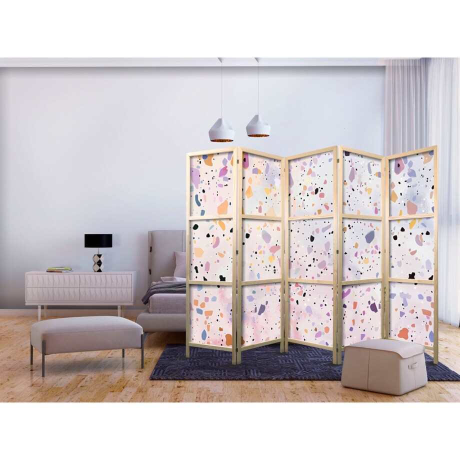 Parawan Japoński 5-panelowy Lastriko W Stylu Confetti 225x172cm