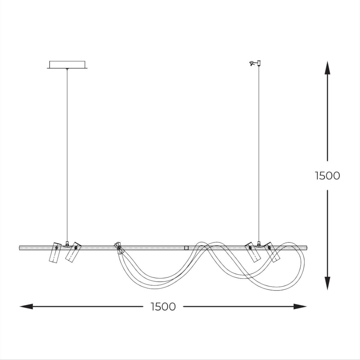 Wisząca lampa tuby Balbo 2200277L Zumaline LED 60W 3000-6000K złoty czarny