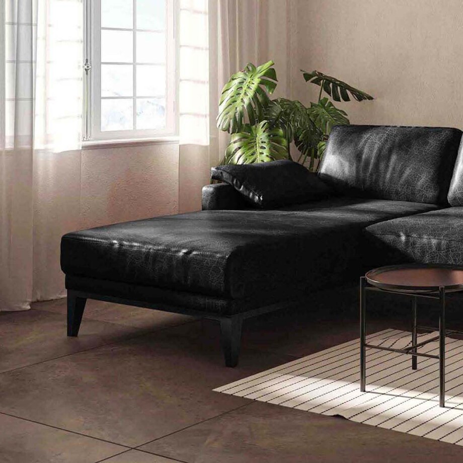 Sofa narożna Musso - czarna vintage