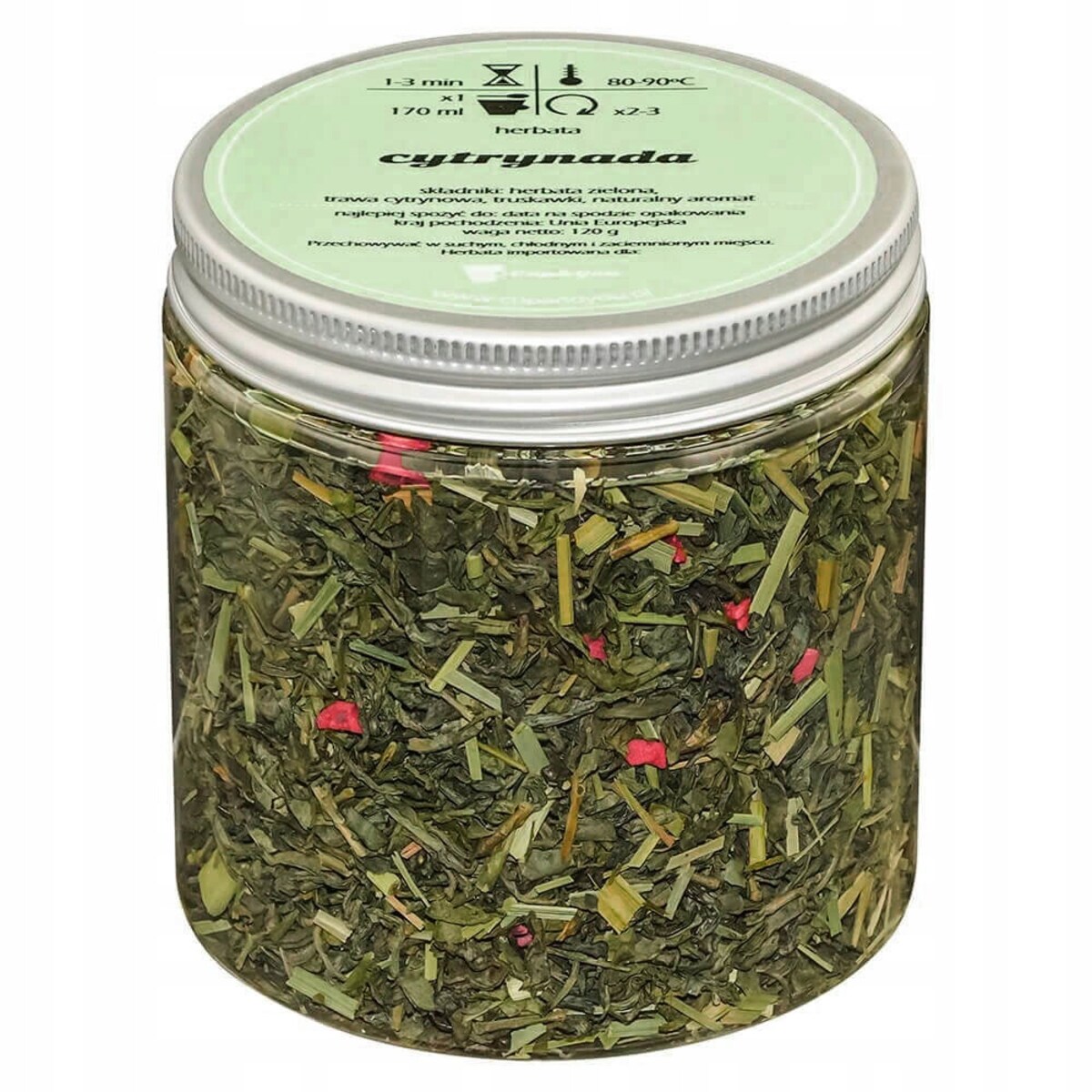 Herbata zielona sypana CYTRYNADA o soczyście cytrusowym smaku PREMIUM - herbata liściasta sypana mieszanka napar susz - gotowa na prezent upominek
