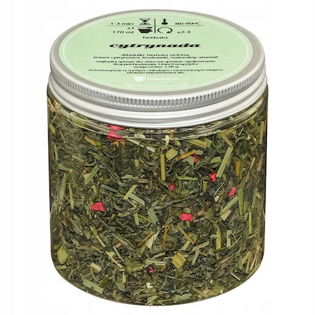 Herbata zielona sypana CYTRYNADA o soczyście cytrusowym smaku PREMIUM - herbata liściasta sypana mieszanka napar susz - gotowa na prezent upominek