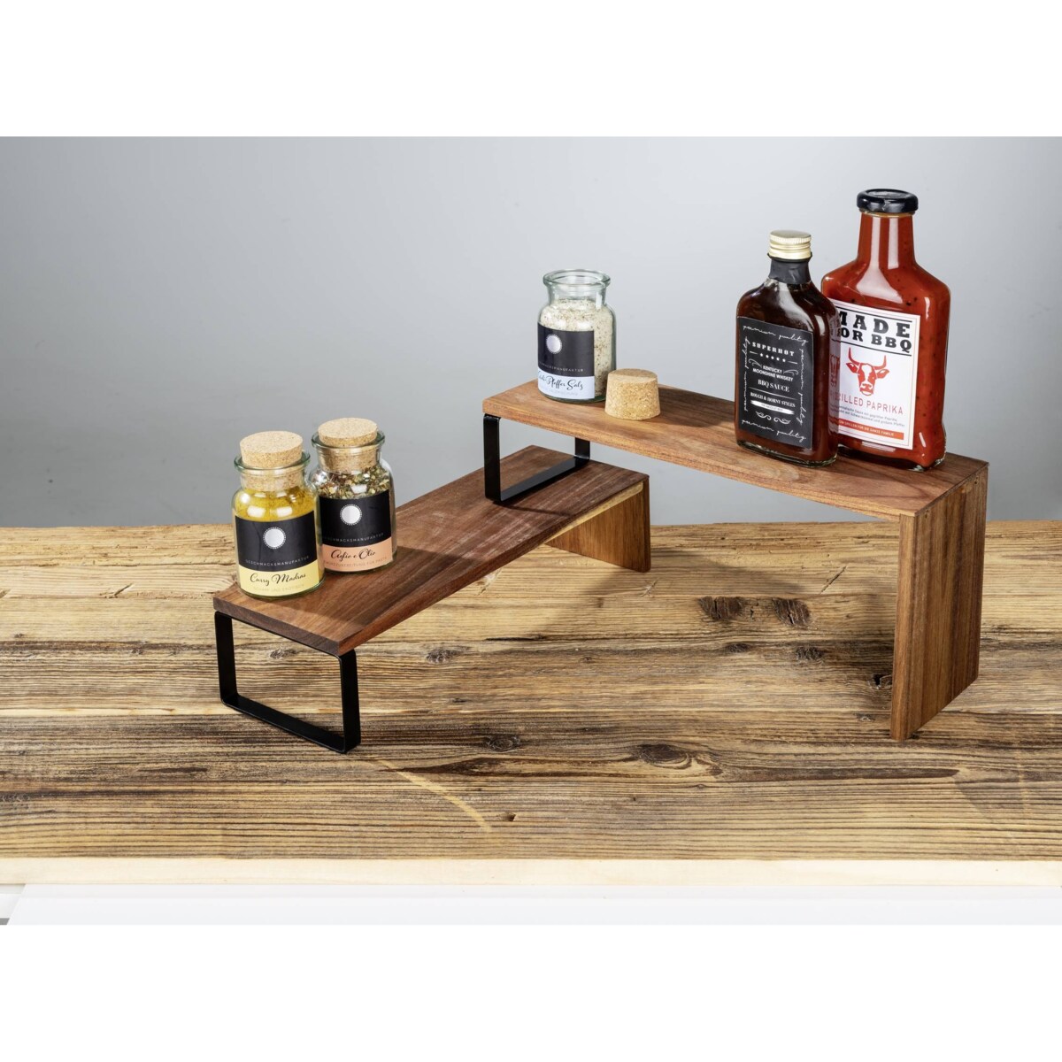 Półka kuchenna narożna, drewno akacjowe, Vali, WENKO