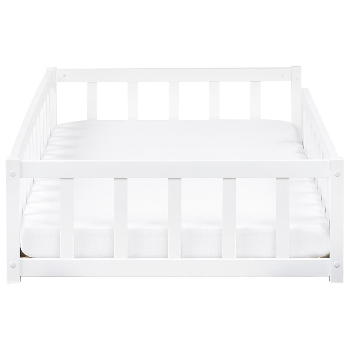 Łóżko dziecięce drewniane 90 x 200 cm białe MEYMAC