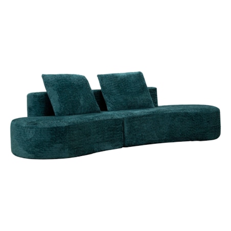 Sofa Island, kolor morski, poliester, 238 x 92 x 78 cm, styl nowoczesny, do salonu, Mauro Ferretti