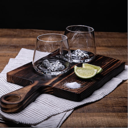 Zestaw 2 szklanek do whisky - Topographic - Mont Blanc & Everest