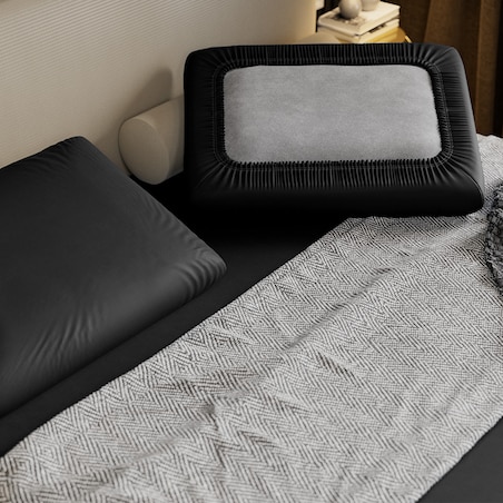 Poszewka na poduszkę ortopedyczną piankową CZARNA z gumką PAN MATERAC