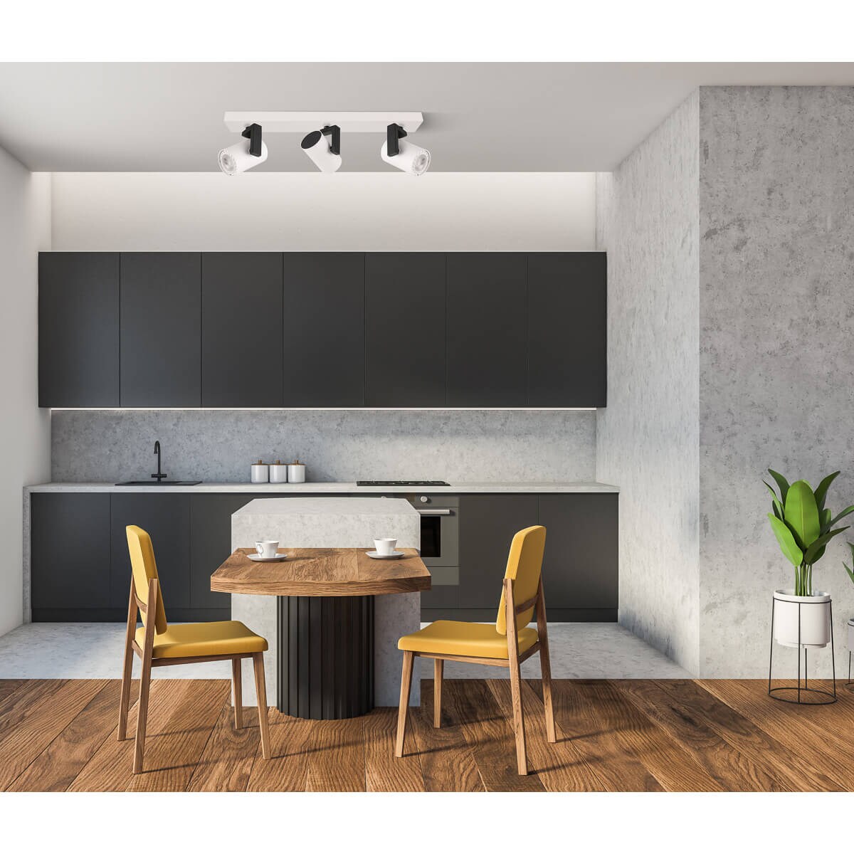 LAMPA sufitowa MOLA SPL-2846-3 WH Italux metalowa OPRAWA regulowane reflektorki plafon białe czarne