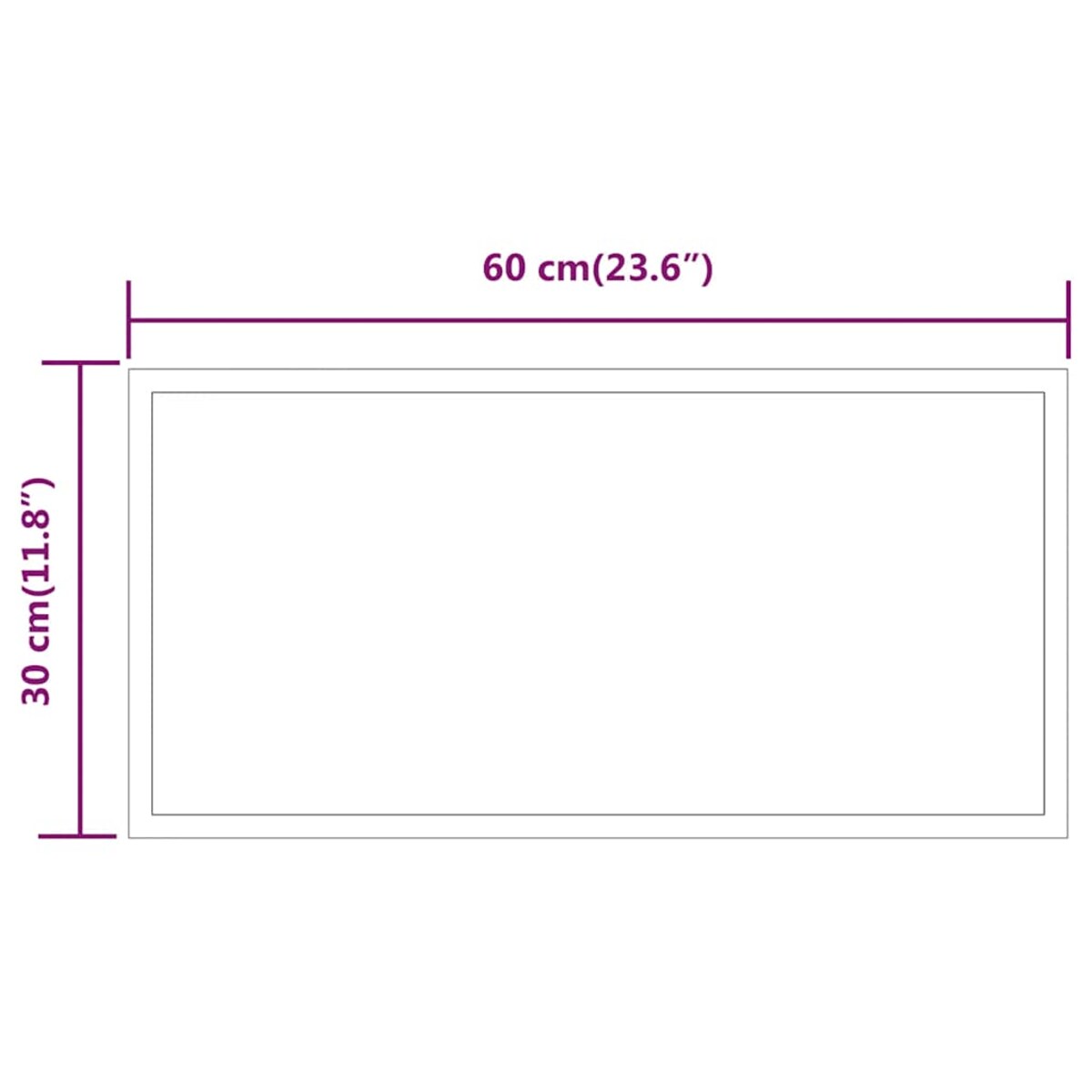vidaXL Lustro łazienkowe z LED, 60x30 cm