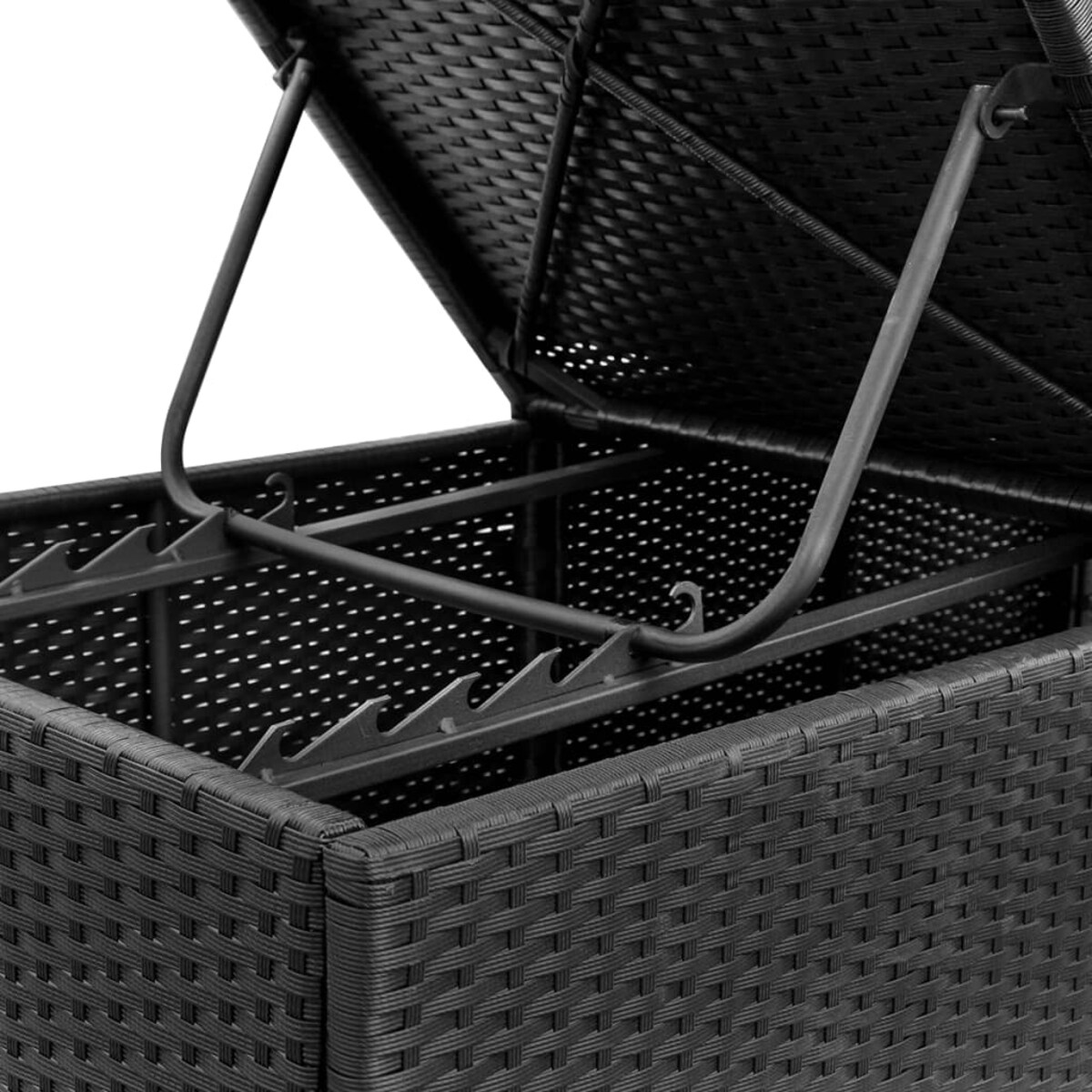 vidaXL Leżaki z poduszkami, 2 szt., polirattan, czarne