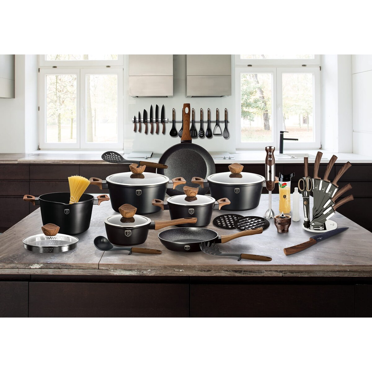 Garnek niski 28cm 3.8L BERLINGER HAUS Ebony Rosewood