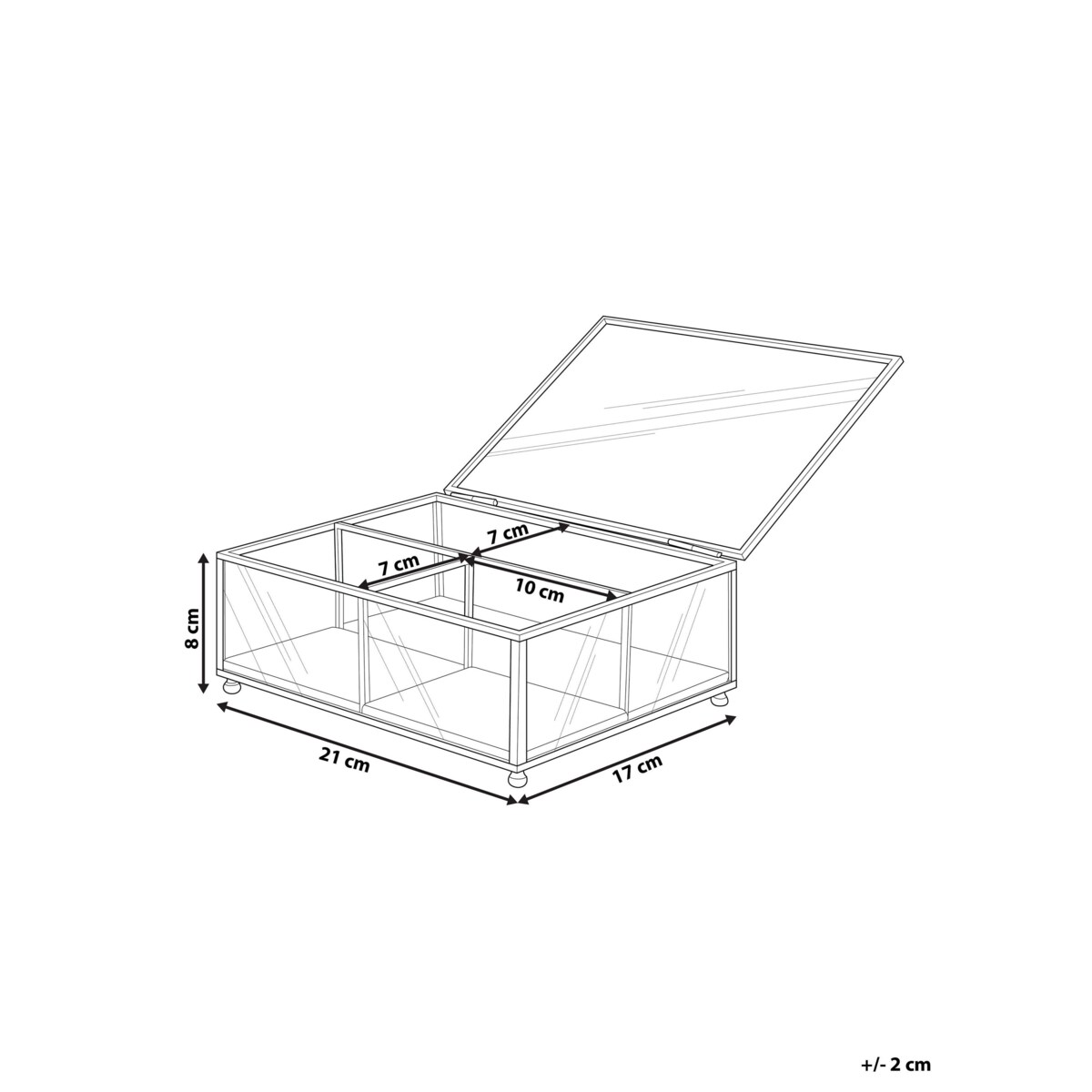 Szkatułka na biżuterię szklana złota SAINTES