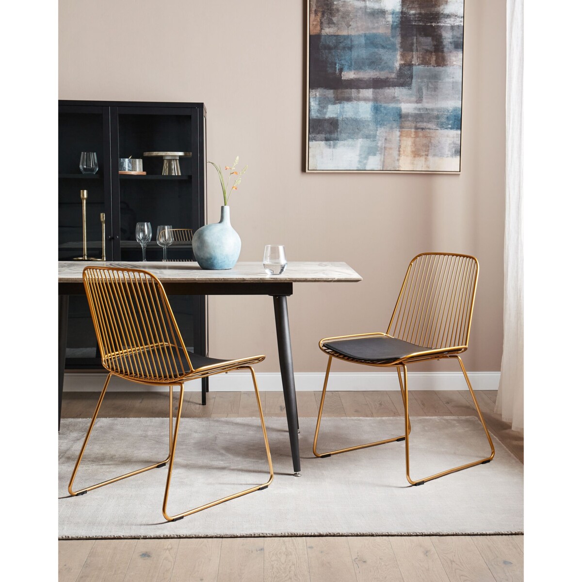 Zestaw 2 krzeseł do jadalni PENSACOLA Metal Złoty