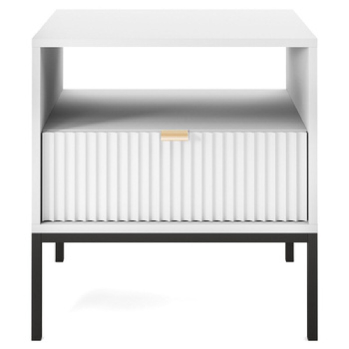 Szafka nocna Delicious ryflowana biała