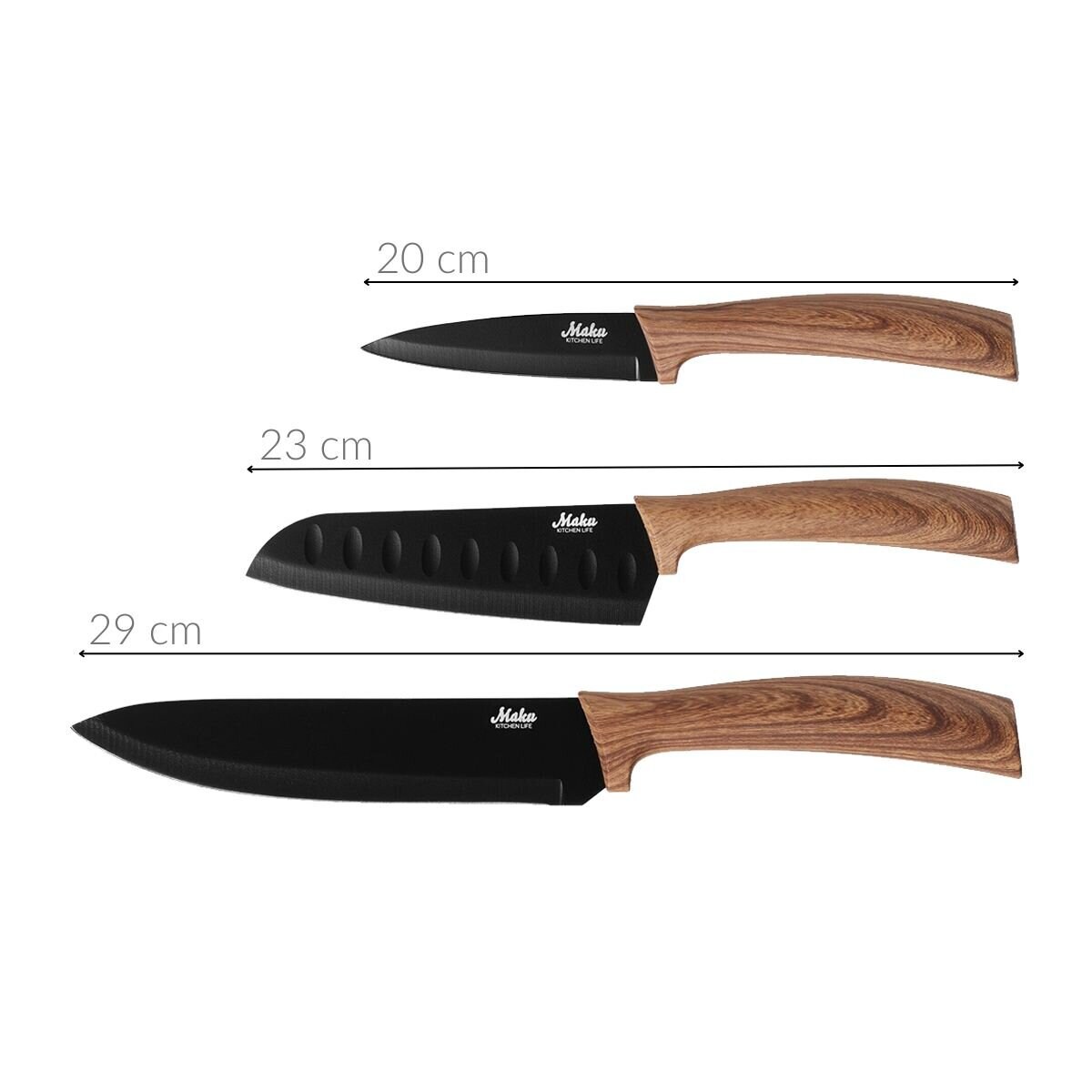 Zestaw noży ze stali nierdzewnej, 3 szt.