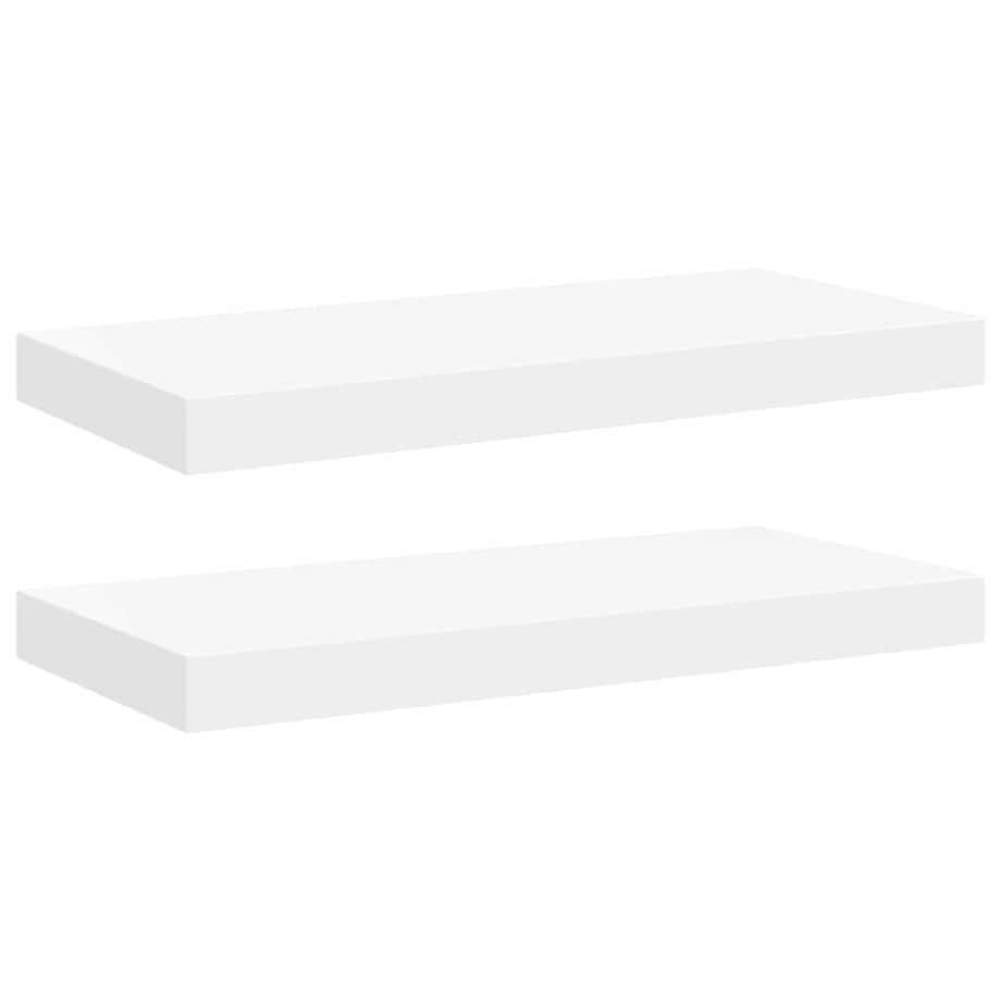 vidaXL Półki ścienne, 2 szt., białe, 50x23x3,8 cm, MDF